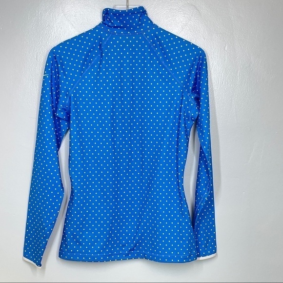 Nike Pro Dry Fit Blue/White Running Jacket 1/2 Zip Polka Dot Pullover Size M - Picture 2 of 15